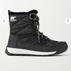 Sorel Whitney Shell Ankle Boots Faux Fur 8.5 Black